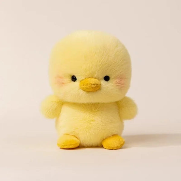 Petite peluche poussin jaune de 16 cm, toute ronde et toute douce