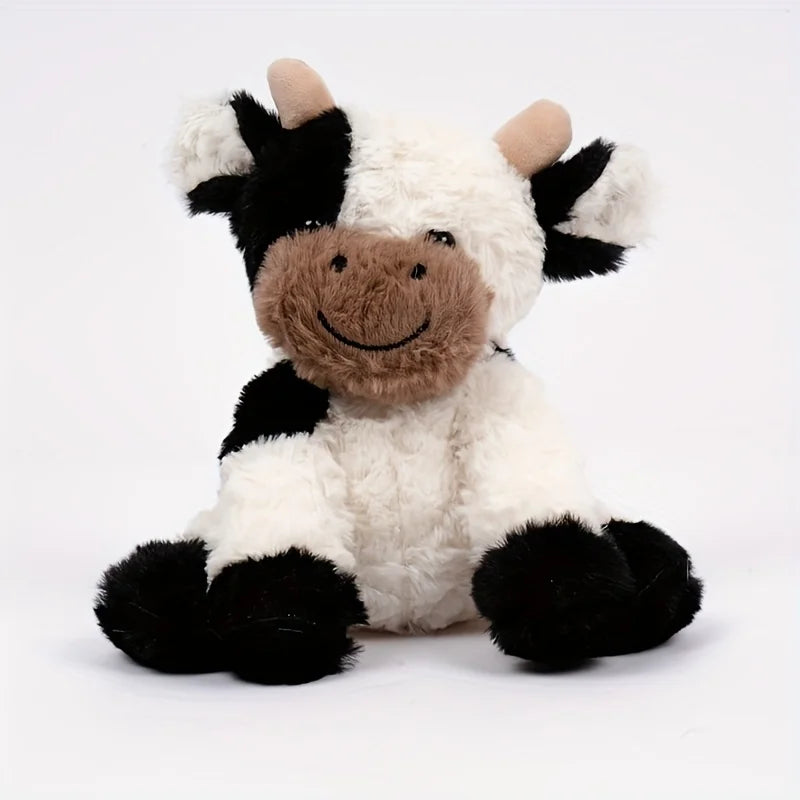 Peluche vache noire et blanche, 30 cm
