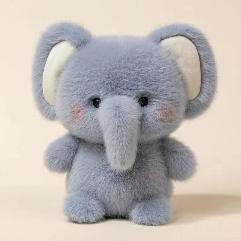 Petite peluche éléphant bleu de 16 cm, toute ronde et toute douce