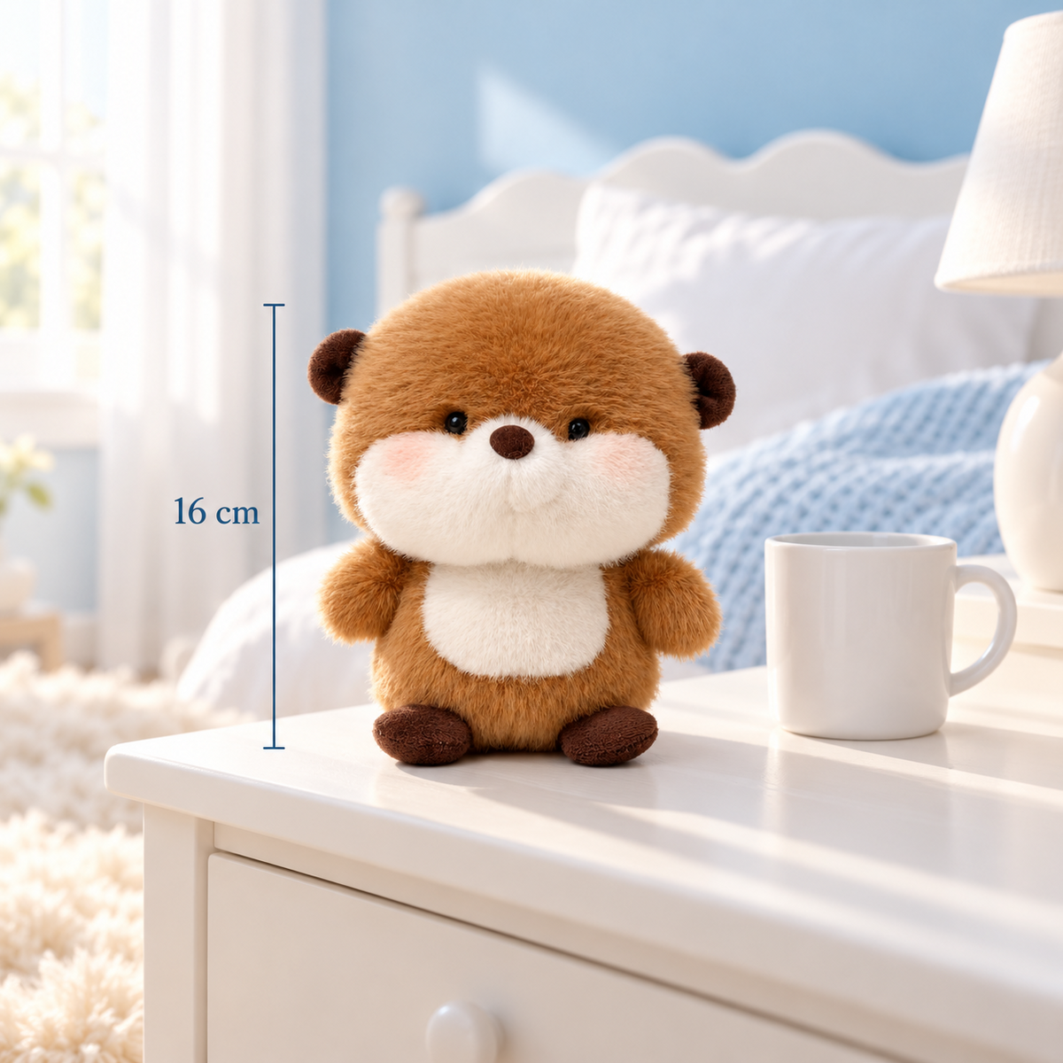 Peluche loutre kawaii 16 cm, à sa taille réelle