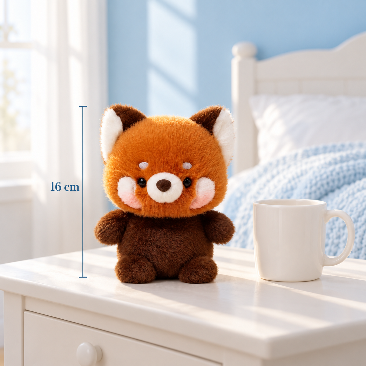 Peluche panda roux kawaii 16 cm, à sa taille réelle